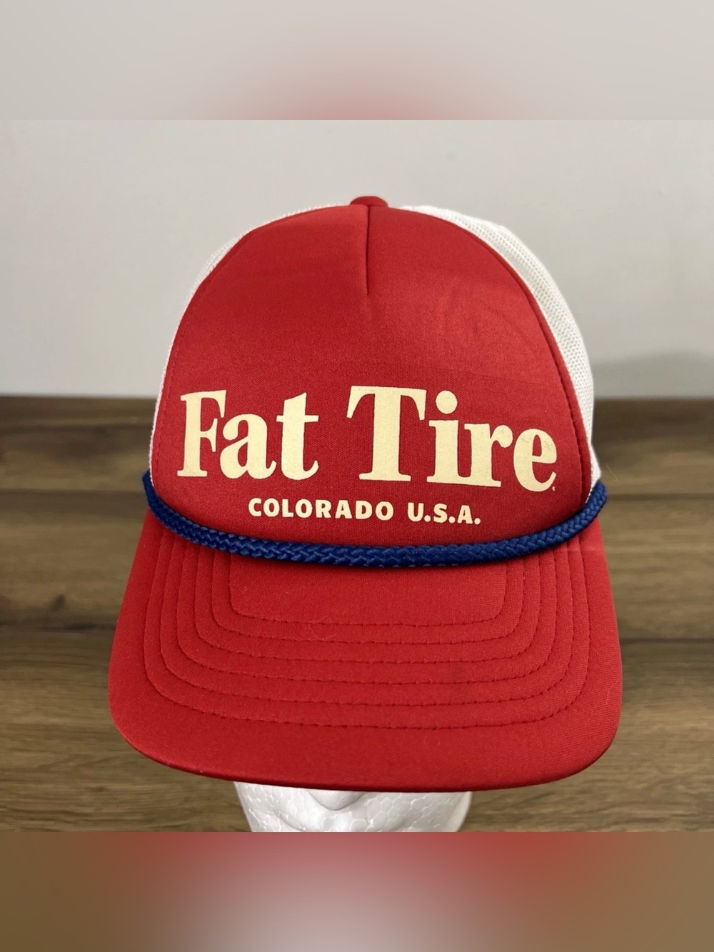 Fat Tire Ale New Belgium Brewing Red Rope Trucker Adjustable SnapBack Hat